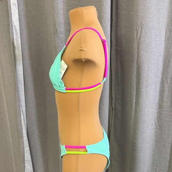 CUPSHE Aqua and Pink Bikini Set - Picture 7 of 14